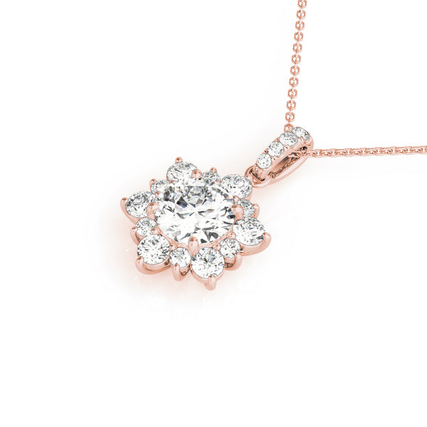 14K Rose Gold Pendant With 0.11 TCW Diamond (Lab Grown VS-SI1, E/F/G)