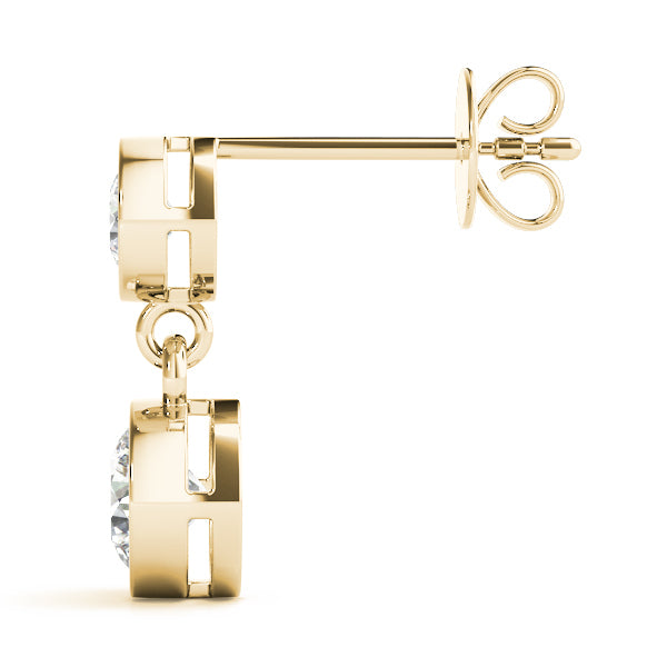 14K Yellow Gold Earrings Single Stone With 0.25 TCW Diamond (Lab Grown VS-SI1, E/F/G)