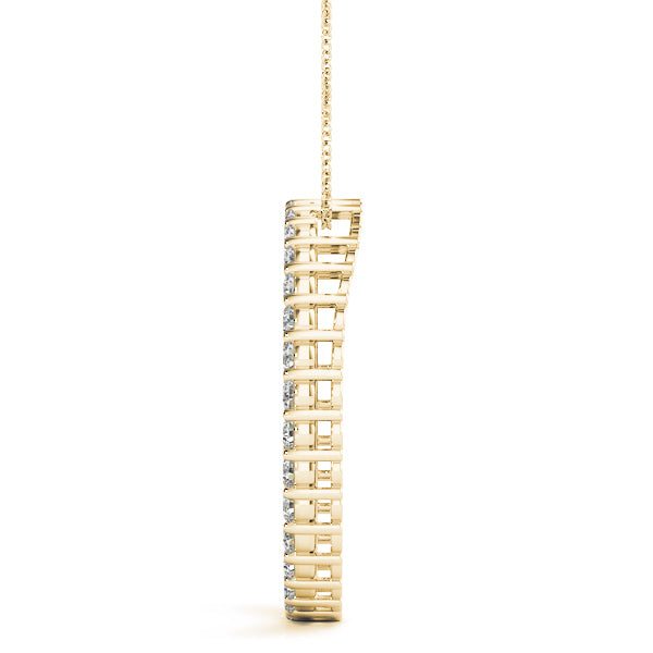 14K Yellow Gold Pendants Circle With 0.49 TCW Diamond (SI2, H-I)