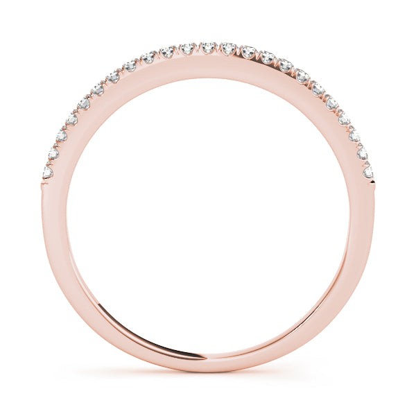 14K Rose Gold Wedding Bands Prong Set With 0.13 TCW Diamond (SI1-SI2, G-H)