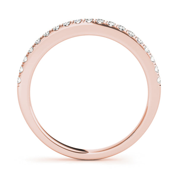 14K Rose Gold Wedding Band With 0.19 TCW Diamond (SI1-SI2, G-H)