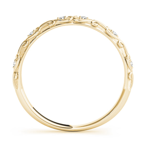 14K Yellow Gold Wedding Band With 0.03 TCW Diamond (SI1-SI2, G-H)