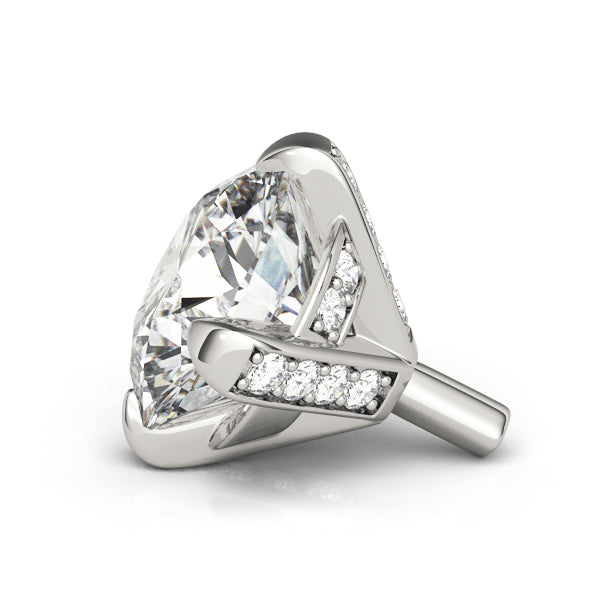 14K White Gold Round Pave Head With 0.56 TCW Diamond (SI1-SI2, G-H)