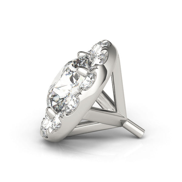 14K White Gold Round Halo With 0.79 TCW Diamond (SI1-SI2, G-H)
