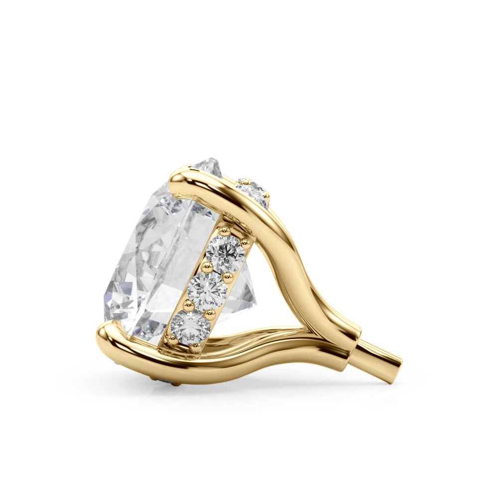 14K Yellow Gold Hidden Halo Round Head With 1.06 TCW Diamond (SI1-SI2, G-H)