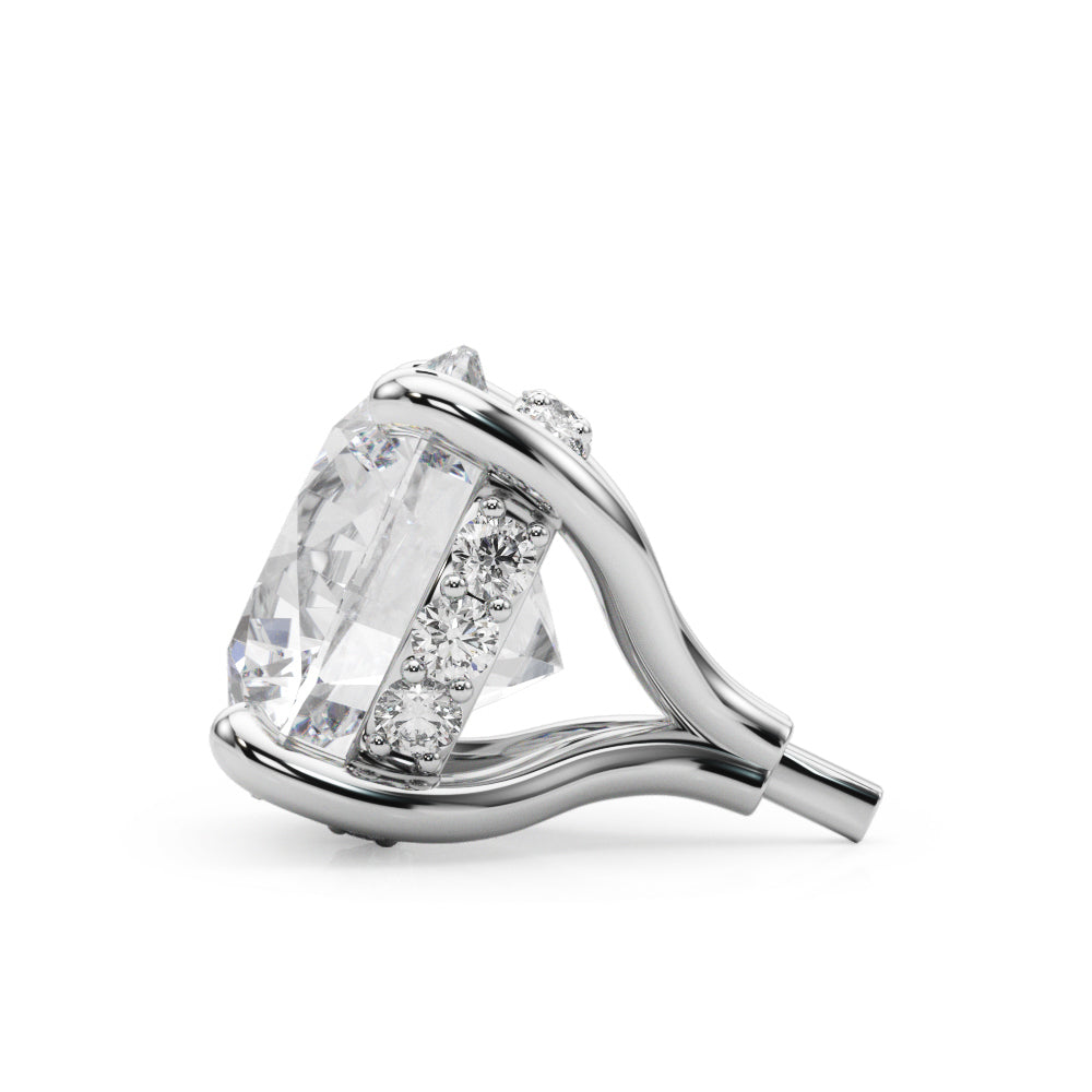 14K White Gold Hidden Halo Round Head With 1.31 TCW Diamond (SI1-SI2, G-H)