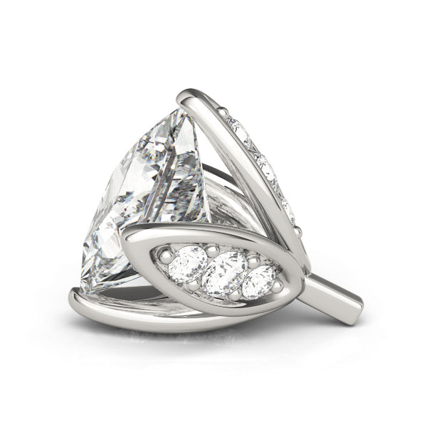 14K White Gold Princess Petal Head With 0.86 TCW Diamond (SI1-SI2, G-H)