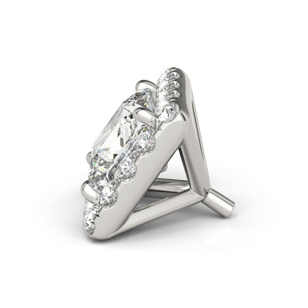 14K White Gold Princess Cut Halo Head With 0.99 TCW Diamond (SI1-SI2, G-H)