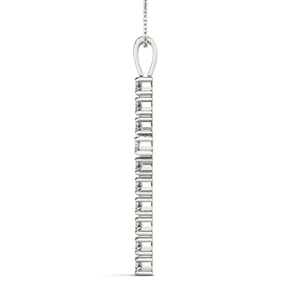 14K White Gold Pendants Religious Crosses With 0.48 TCW Diamond (SI2, H-I)