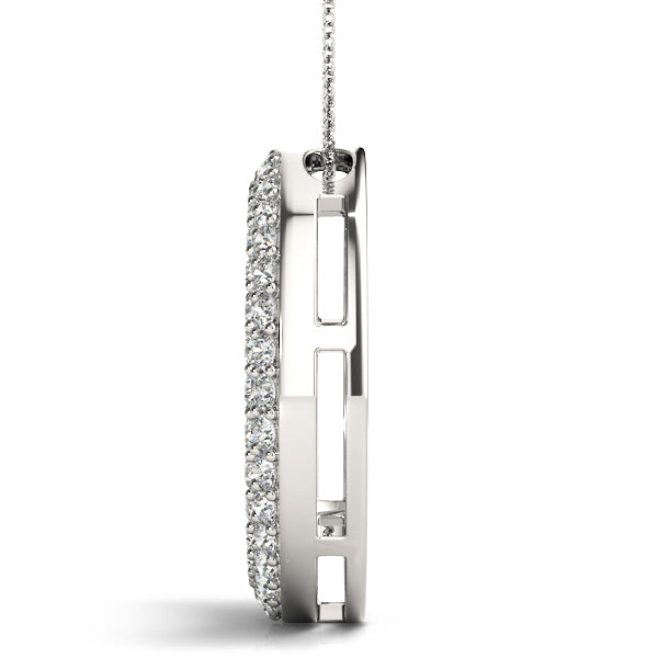 14K White Gold Pendants Circle With 0.25 TCW Diamond (SI2, H-I)