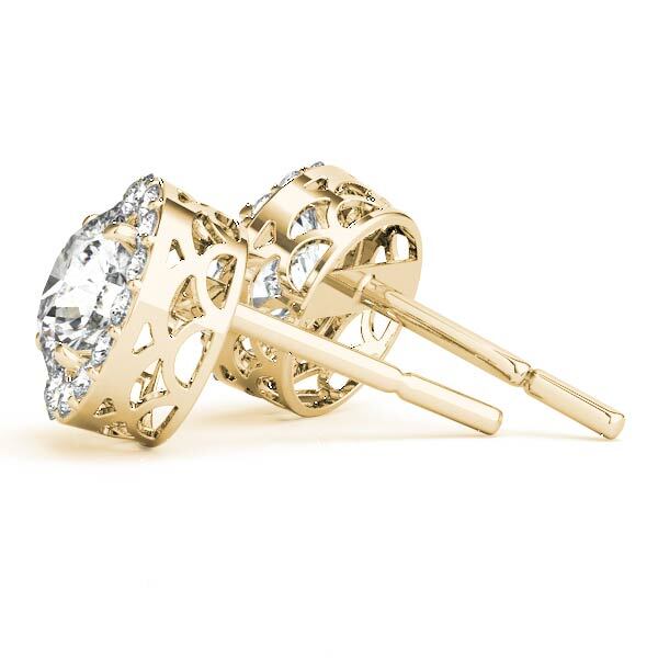 14K Yellow Gold Earrings Halo With 2.06 TCW Diamond (SI2, H-I)