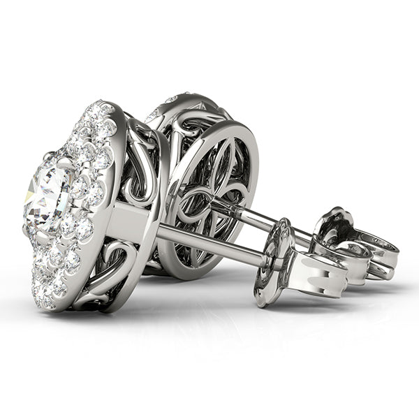14K White Gold Round Center Round Halo With 0.42 TCW Diamond (I1, H-I)