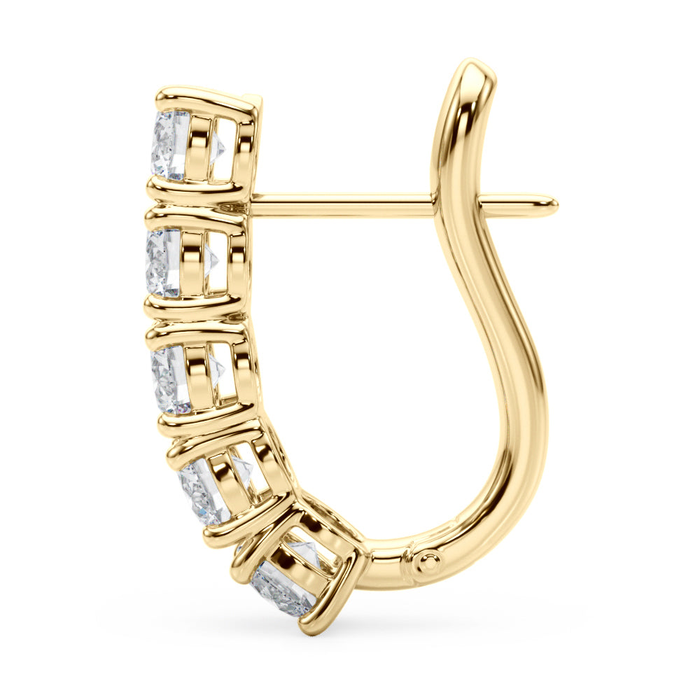 14K Yellow Gold Earrings With Omega Backs With 1 TCW Diamond (SI2, H-I)