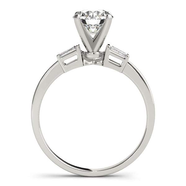 14K White Gold Engagement Rings 3 Stone Baguette With 0.12 TCW Diamond (SI1-SI2, G-H)