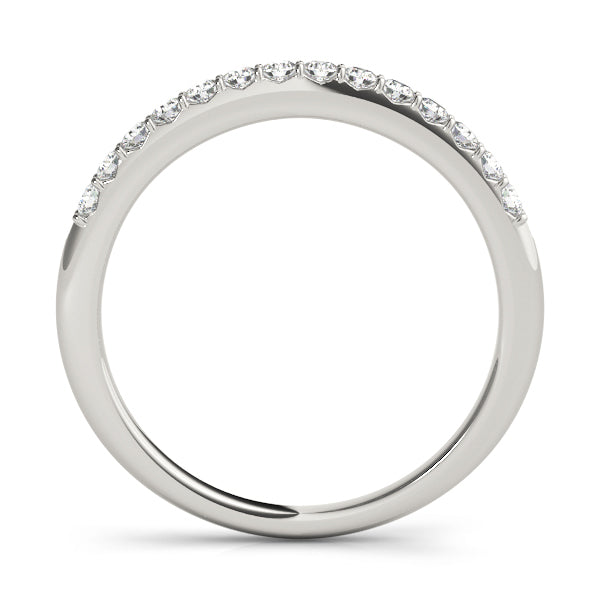 14K White Gold Wedding Bands Prong Set With 0.13 TCW Diamond (SI1, G)