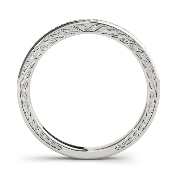14K White Gold Wedding Bands Prong Set With 0.11 TCW Diamond (SI1-SI2, G-H)