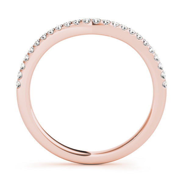 14K Rose Gold Wedding Bands Prong Set With 0.16 TCW Diamond (SI1-SI2, G-H)