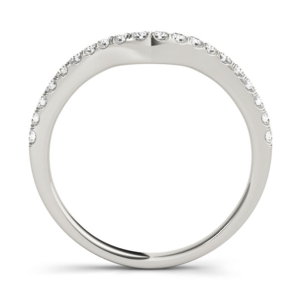 14K White Gold Wedding Bands Curved Bands With 0.25 TCW Diamond (I1, H-I)