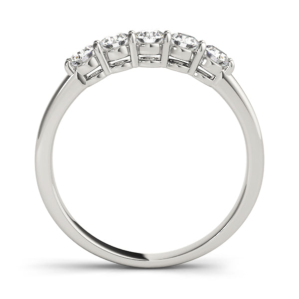 14K White Gold 5 Stone Straight Band With 0.75 TCW Diamond (SI2, H-I)