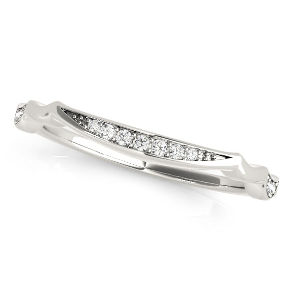 14K White Gold Wedding Bands Prong Set With 0.08 TCW Diamond (SI1-SI2, G-H)