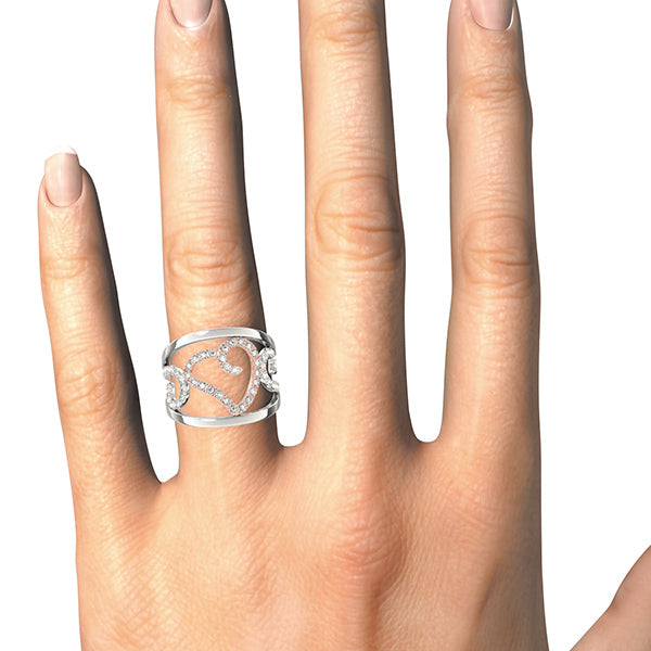 14K White Gold Diamond Fashion Fashion Rings With 0.36 TCW Diamond (SI2, H-I)
