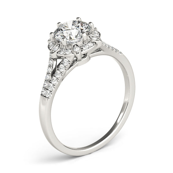 14K White Gold Engagement Ring With 0.96 TCW Diamond (I1, H-I)