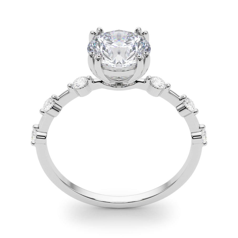 14K White Gold Engagement Ring With 0.18 TCW Diamond (SI1-SI2, G-H)