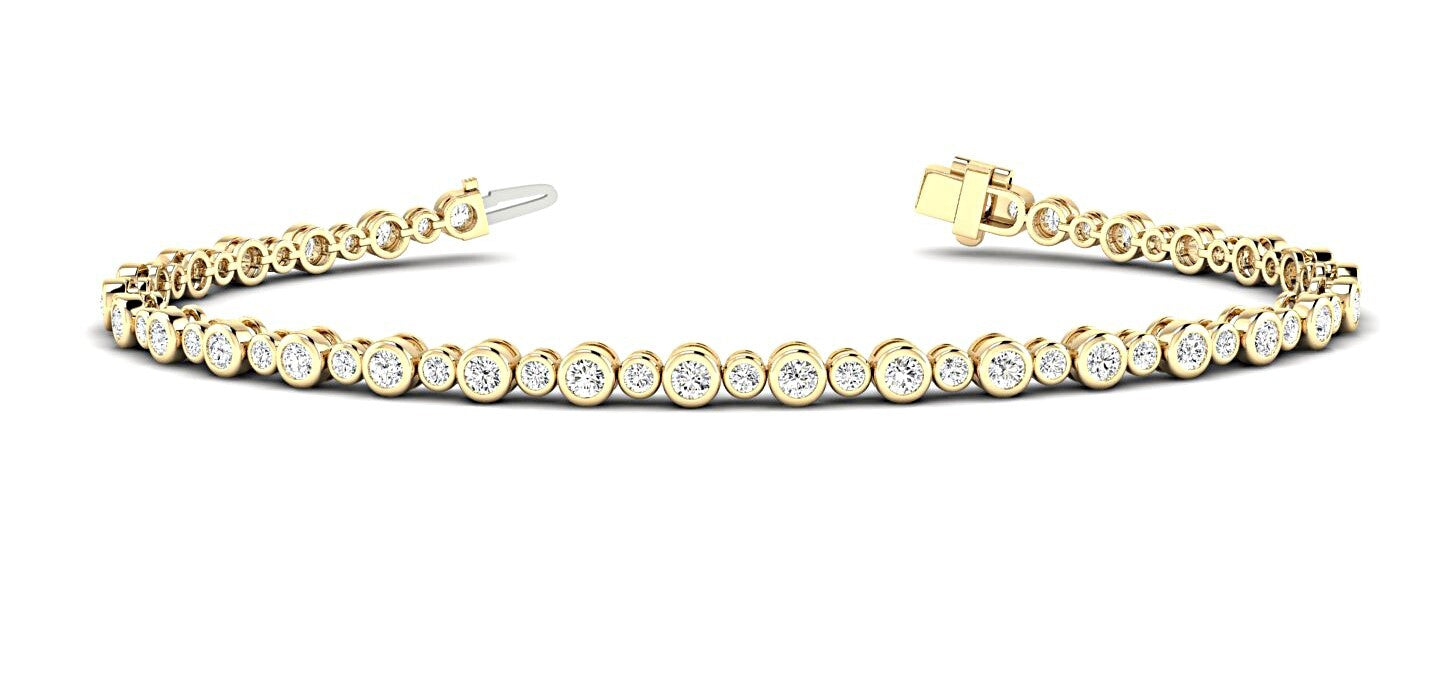 14K Yellow Gold Tennis Bracelet With 1.80 TCW Diamond (I1, H-I)