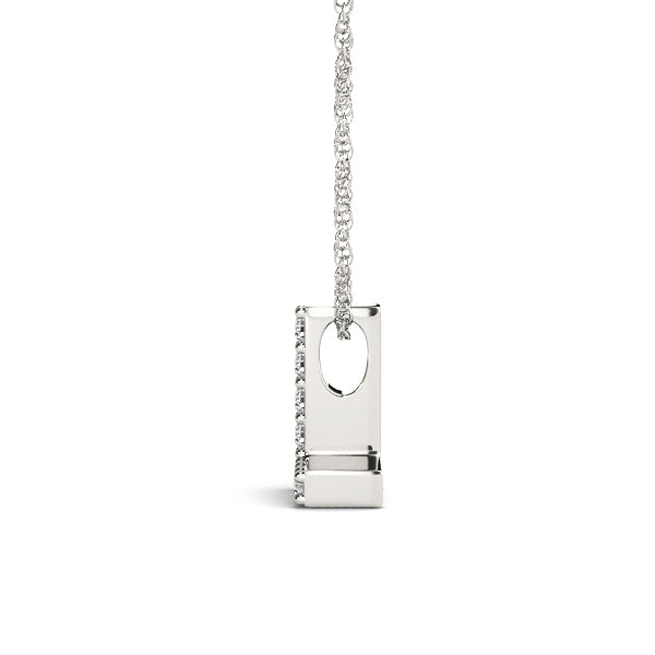 14K White Gold 1/20 Cttw L Initial With 0.04 TCW Diamond (I3 H-J)