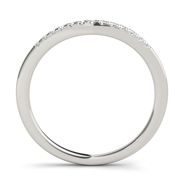 14K White Gold Wedding Band For 1/2 & 3/4 With 0.09 TCW Diamond (I2, H-I)