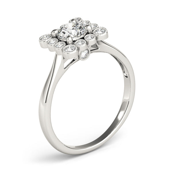 14K White Gold Engagement Ring With 0.13 TCW Diamond (I1, H-I)