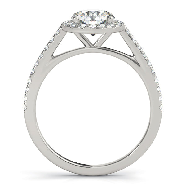 14K White Gold Round Halo Engagement Ring With 1.28 TCW Diamond (I1, H-I)
