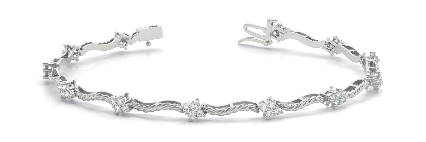 14K White Gold Bracelet With 1.20 TCW Diamond (I2, H-I)