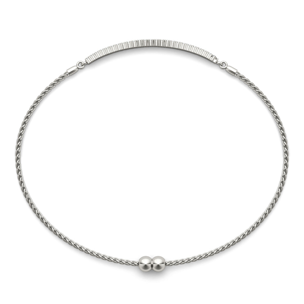 14K White Gold Double Row With 0.49 TCW Diamond (SI2, H-I)