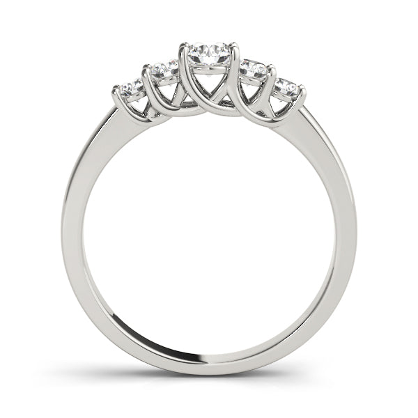 14K White Gold Wedding Bands Prong Set With 0.25 TCW Diamond (VS1-VS2, F-G)