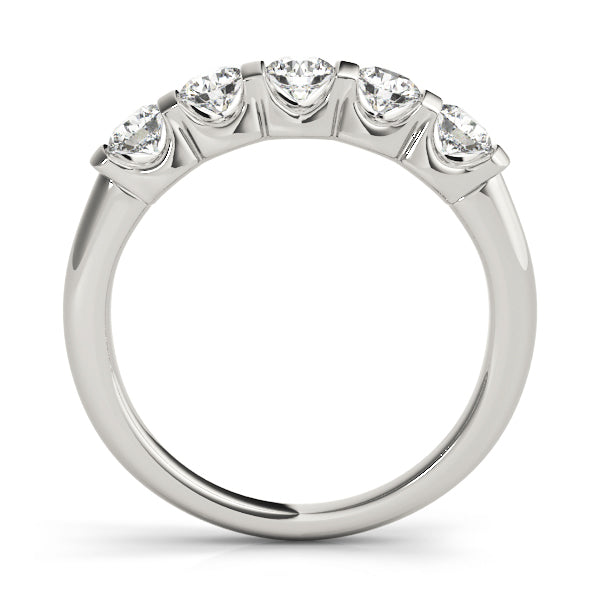 14K White Gold Wedding Bands Bar Set With 0.75 TCW Diamond (I1, H-I)