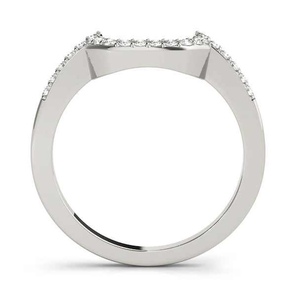 14K White Gold Wedding Bands Curved Bands With 0.17 TCW Diamond (SI1-SI2, G-H)