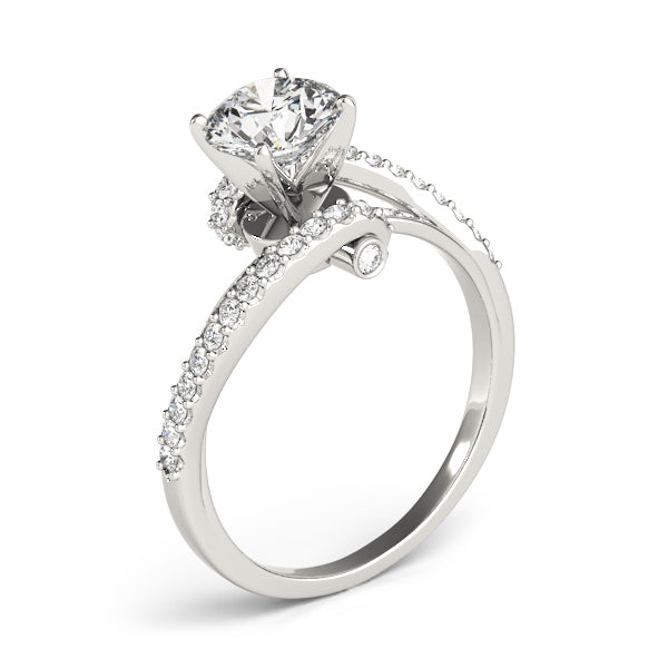 14K White Gold Engagement Rings Bypass With 0.28 TCW Diamond (SI1-SI2, G-H)