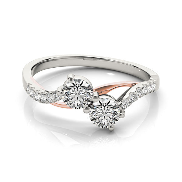 14K White Gold Two Stone Ring With 0.62 TCW Diamond (SI2, H-I)