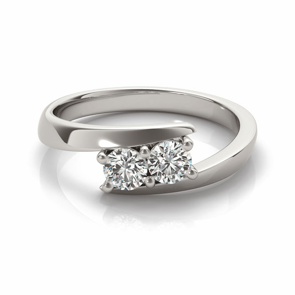 14K White Gold Two Stone Ring With 0.50 TCW Diamond (SI1-SI2, G-H)