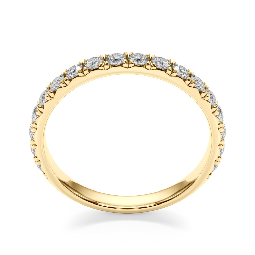 14K Yellow Gold Straight Wedding Band With 0.38 TCW Diamond (SI1-SI2, G-H)
