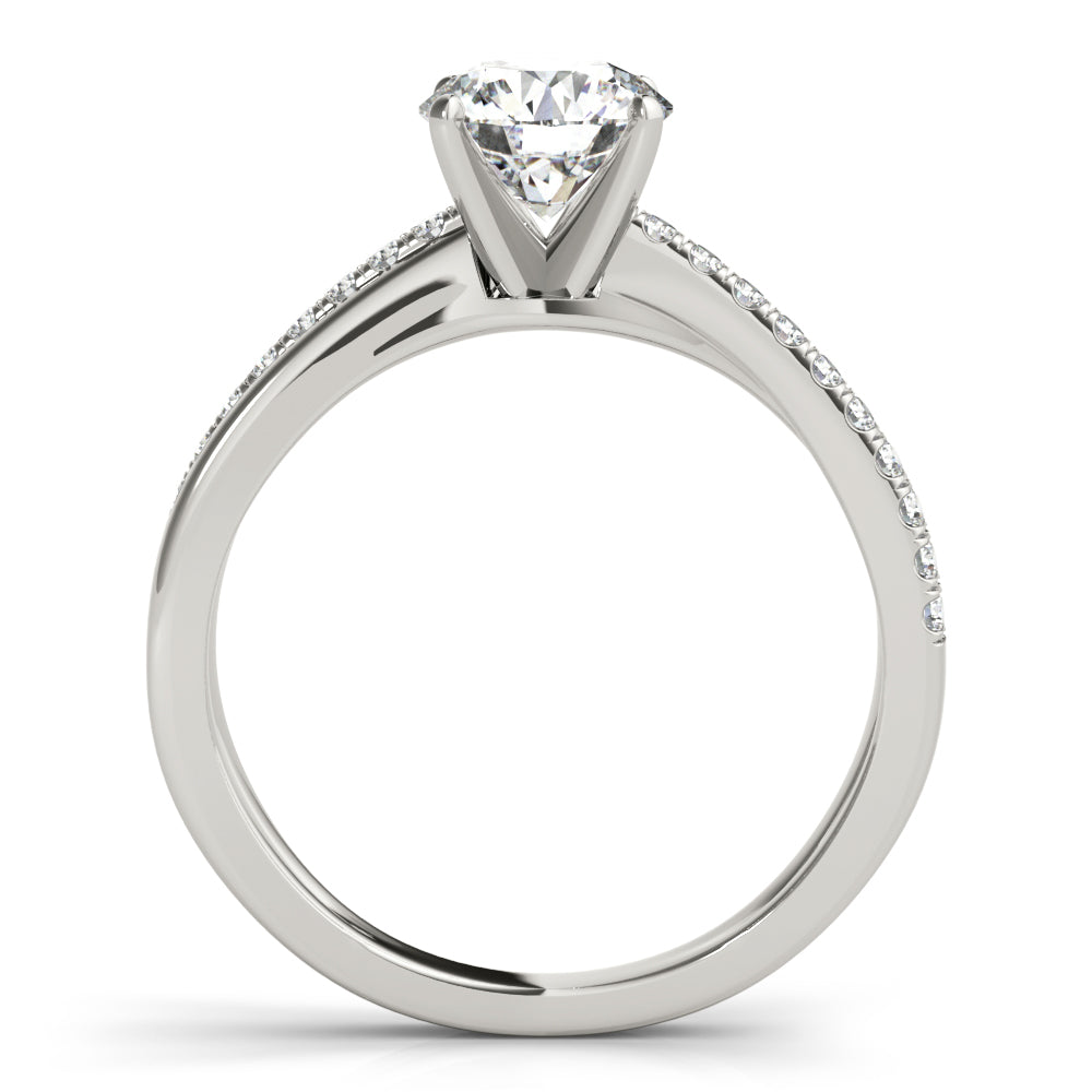 14K White Gold Engagement Ring Split Shank With 0.20 TCW Diamond (SI2, H-I)