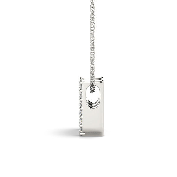 14K White Gold 1/10 Cttw M Initial With 0.09 TCW Diamond (I3 H-J)