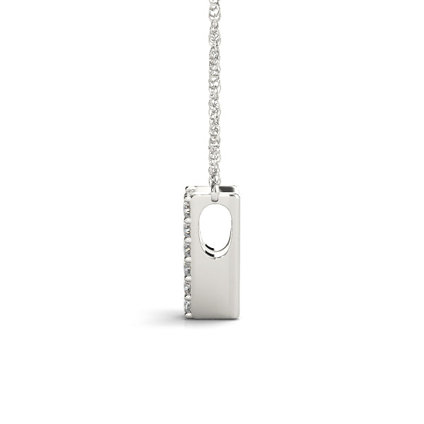 14K White Gold 1/20 Cttw V Initial With 0.06 TCW Diamond (I3 H-J)