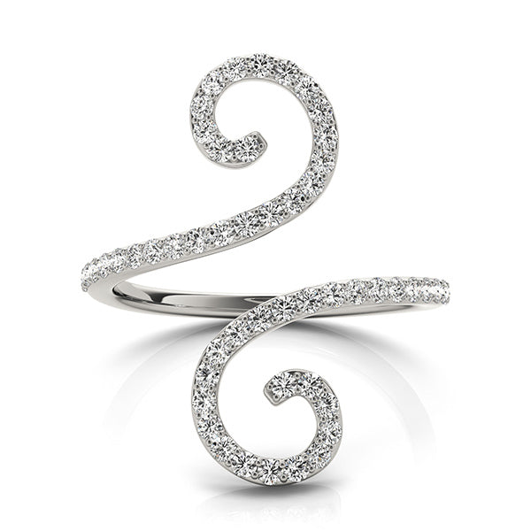 14K White Gold Diamond Fashion Fashion Rings With 0.52 TCW Diamond (SI2, H-I)