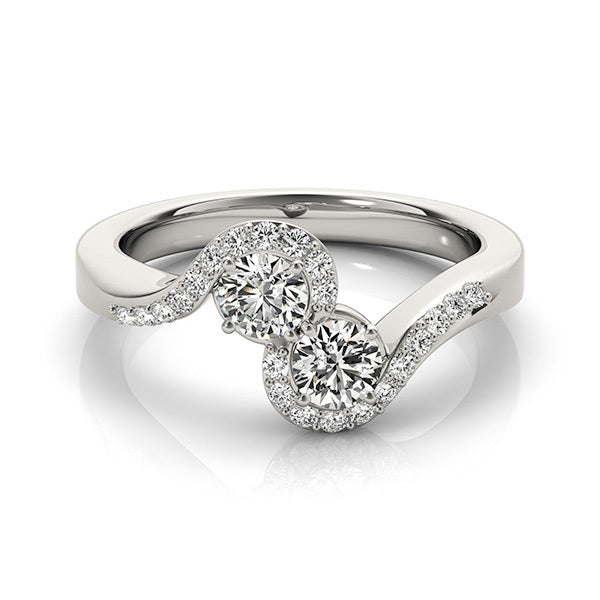 14K White Gold Two Stone Ring With 0.40 TCW Diamond (SI2, H-I)