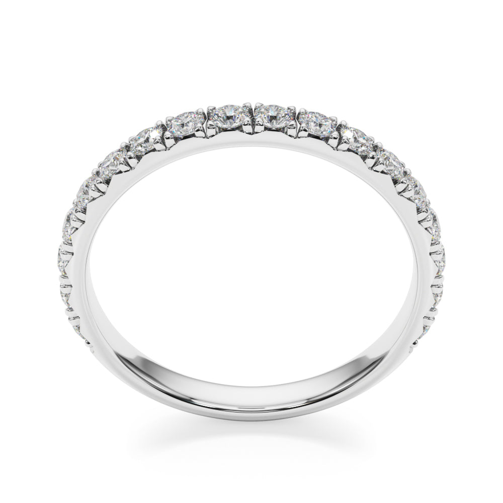 14K White Gold Straight Wedding Band With 0.38 TCW Diamond (SI1-SI2, G-H)