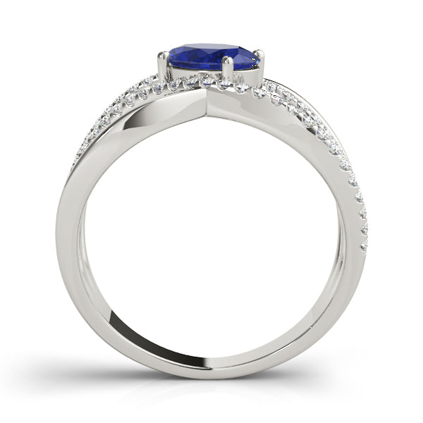 14K White Gold Oval Fashion Ring With 1.24 TCW Diamond (SI1-SI2, G-H)