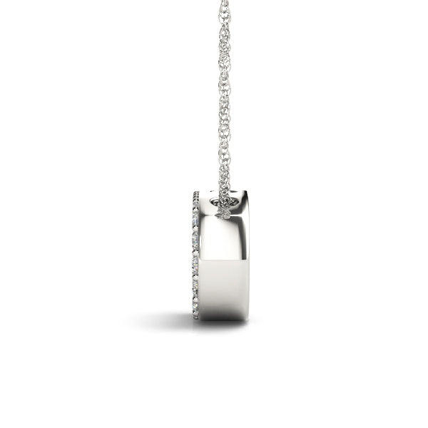 14K White Gold 1/10 Cttw E Initial With 0.08 TCW Diamond (I3 H-J)