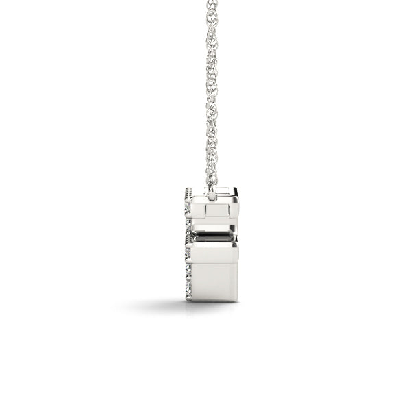 14K White Gold 1/20 Cttw F Initial With 0.06 TCW Diamond (I3 H-J)